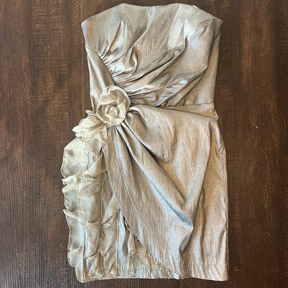 Jessica McClintock Dresses & Skirts - Jessica McClintock Bronze Strapless Formal Dress Size 6